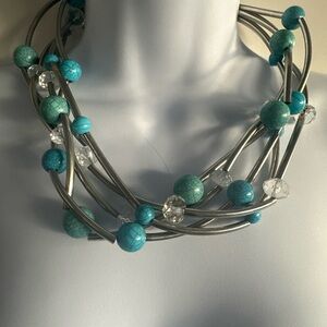 Chic Turquoise and Silver Necklace
